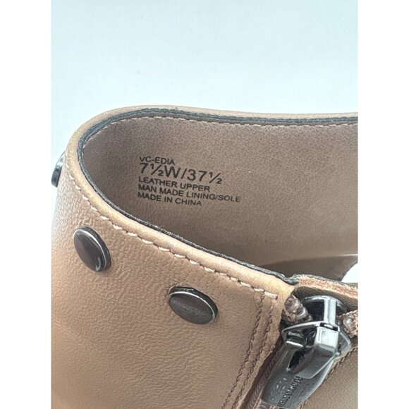 Women’s Vince Camuto Size 7.5 Taupe Wedge Heels with Heel & Toe Exposure w/ Silv - Picture 6 of 6